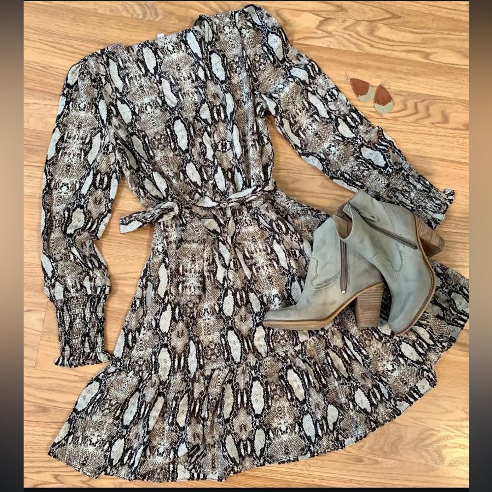 Stylish Animal Snakeskin Print Dress